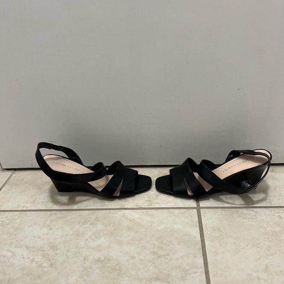 Franco Satro Black Wedge Sandals (Size 7.5) - Picture 6 of 13